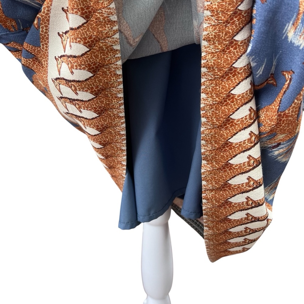Corey Lynn Calter Blue and Orange Giraffe Print Sheath Dress Size Medium - Picture 6 of 9
